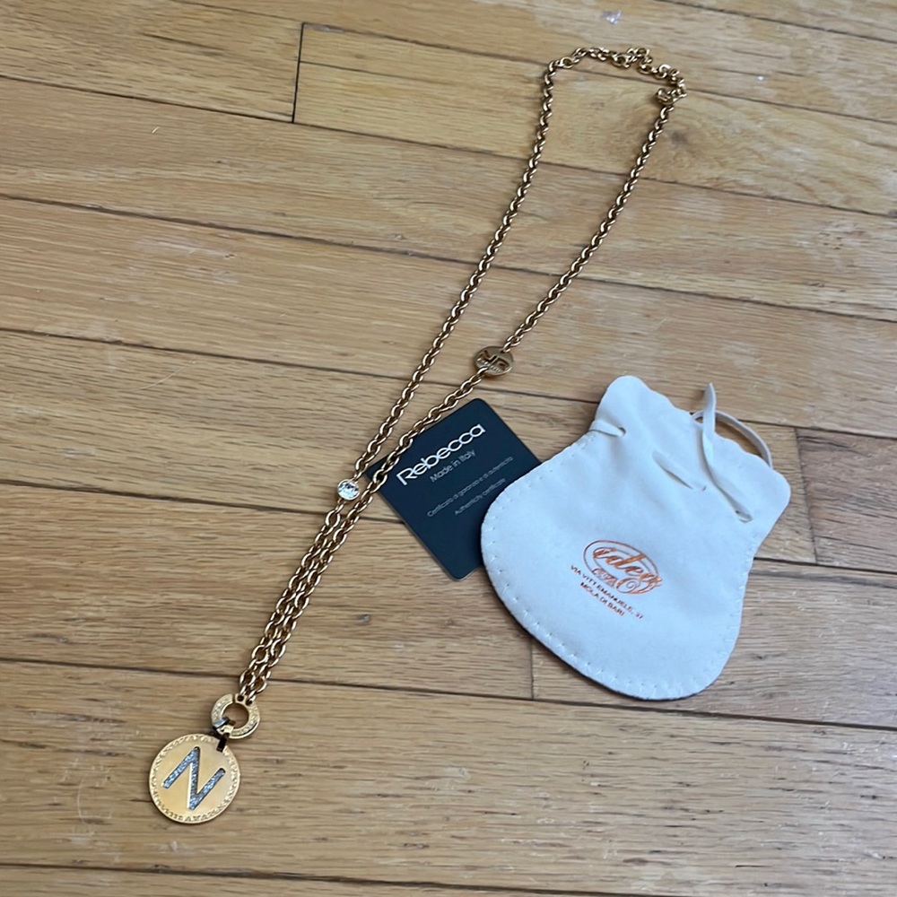 Rebecca rose gold necklace letter n